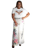 Graffiti Wide Leg Jeans