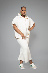Chevron Creme Hood Travel Set
