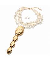 Drop Layered Pearl Statement Necklace