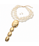 Drop Layered Pearl Statement Necklace