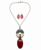 Red and Black Lucite Necklace