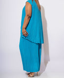 Wide-Leg Pleated Pant Set