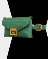 Alligator Faux Leather Fanny Pack / Belt / Crossbody / Clutch Bag