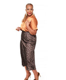 Leopard High Waist Midi Skirt