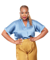 Satin V-Neck Top