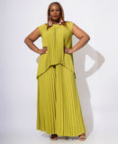 Wide-Leg Pleated Pant Set