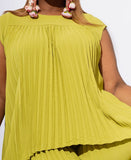 Wide-Leg Pleated Pant Set