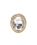 Oval Pearl Rhinestone Halo Stretch Ring