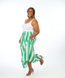 Vertical Stripe Midi Skirt
