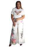 Graffiti Wide Leg Jeans