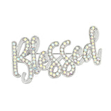Rhinestone Pave BLESSED Pin Brooch