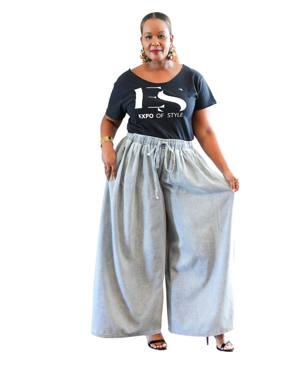Wide Leg Denim Pants