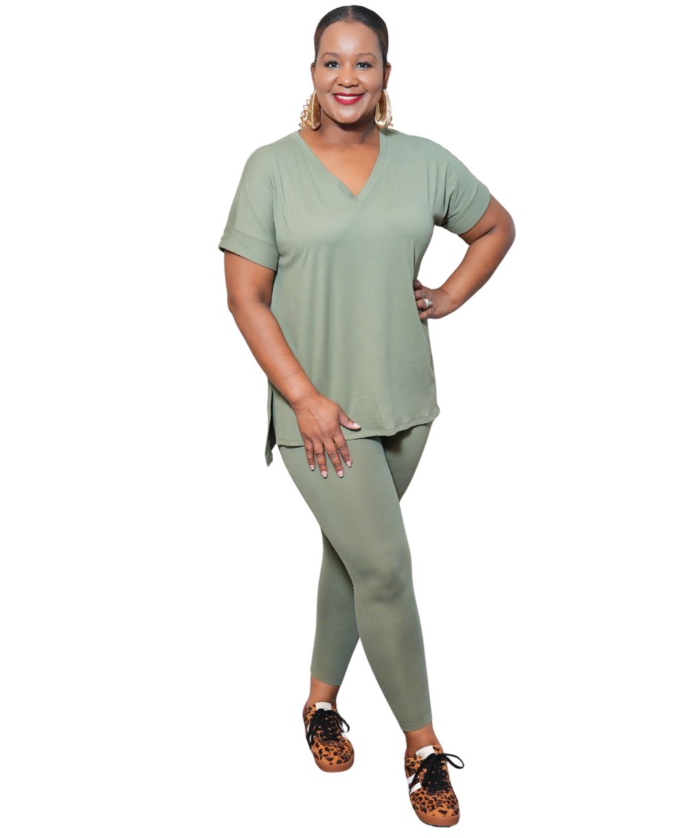 On-the-Go V-Neck Legging Set