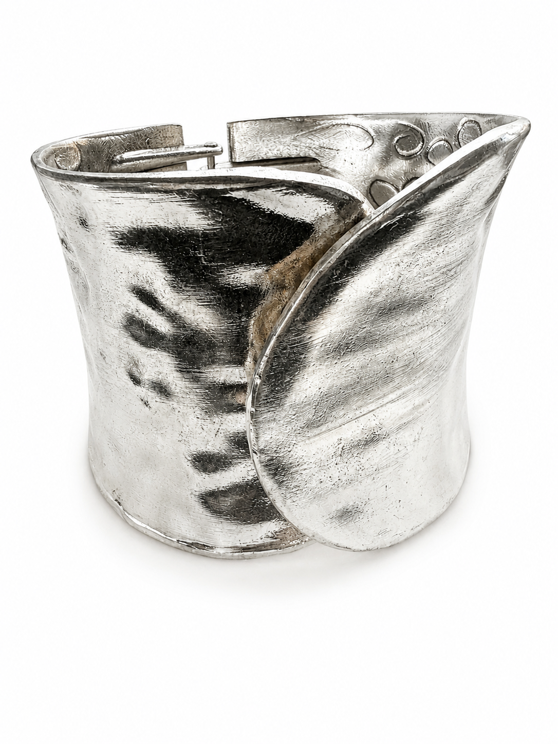 Silver Hammered Hinge Bracelet