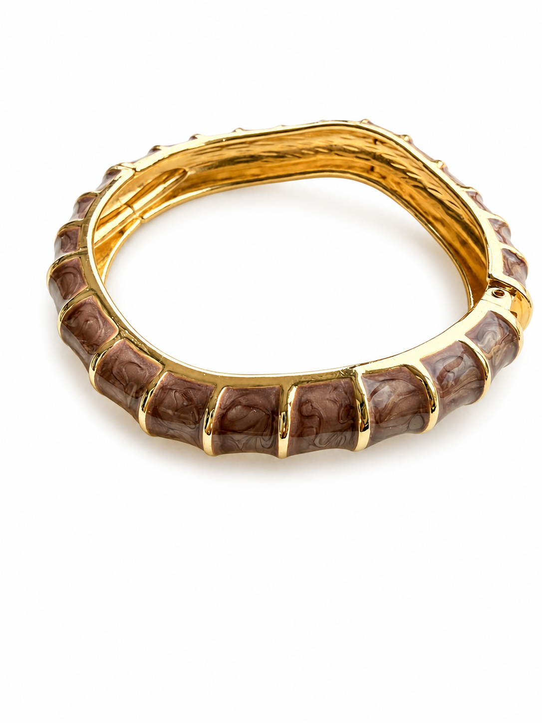 Taupe Curve Bamboo Bracelet