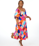 Color Block Geometric Dress