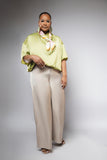 Beige High Waist Wide Leg Pants