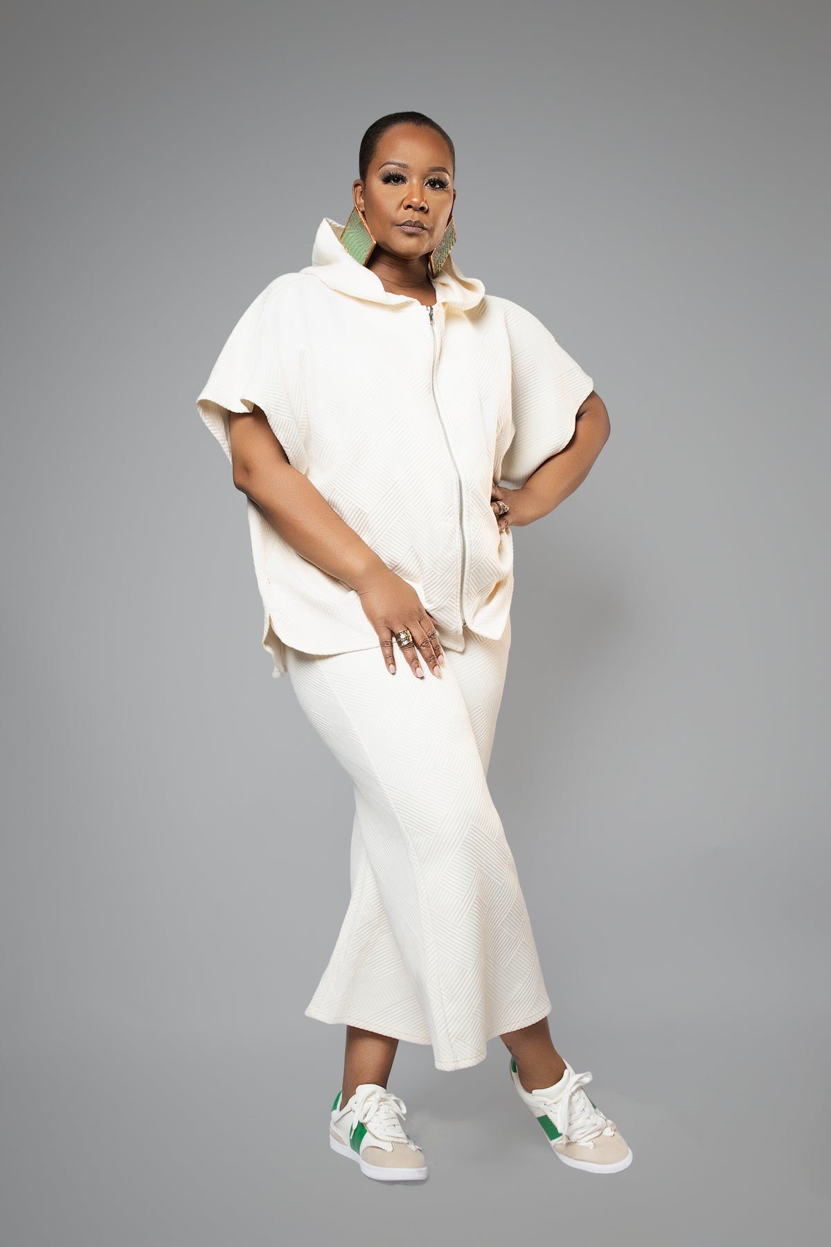 Chevron Creme Hood Travel Set