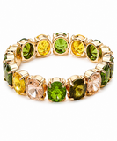Faceted Round Stone Stretch Bracelet