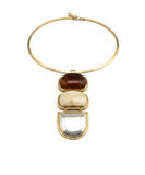 Three Stone Medallion Collar Necklace