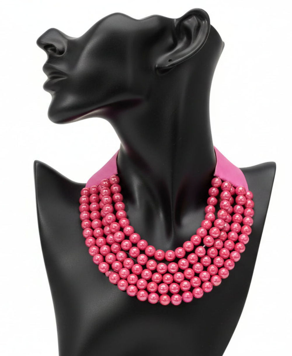 Multistrand Beaded Statement Magnetic Necklace