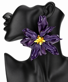 Oversized Bold Bloom Floral Statement Earrings