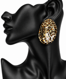 Oversized Leopard Earrings