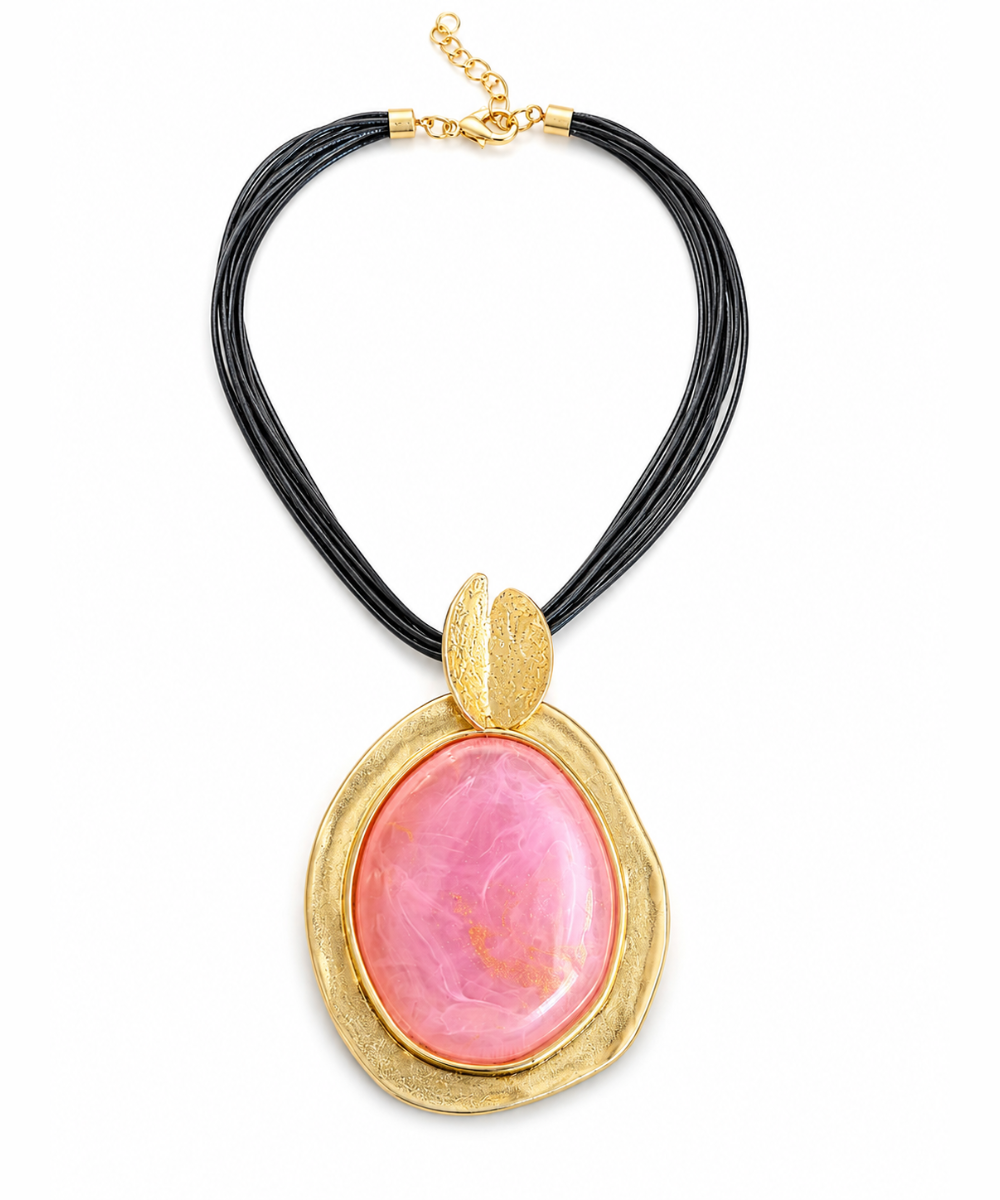 Pink Marble Stone Necklace