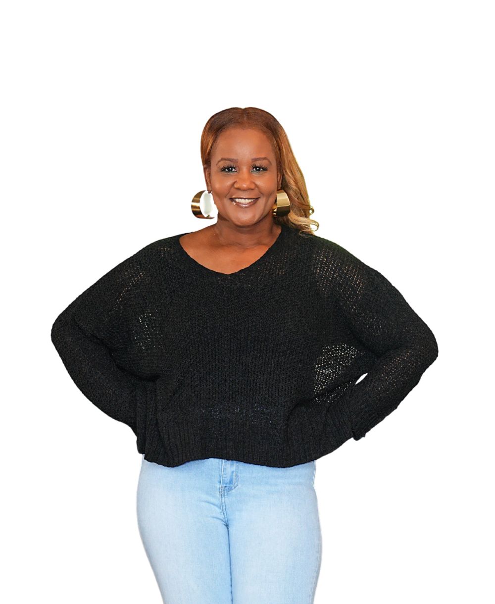 Dolman Sleeve V-Neck Sweater