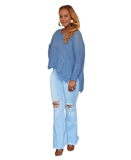 Dolman Sleeve V-Neck Sweater