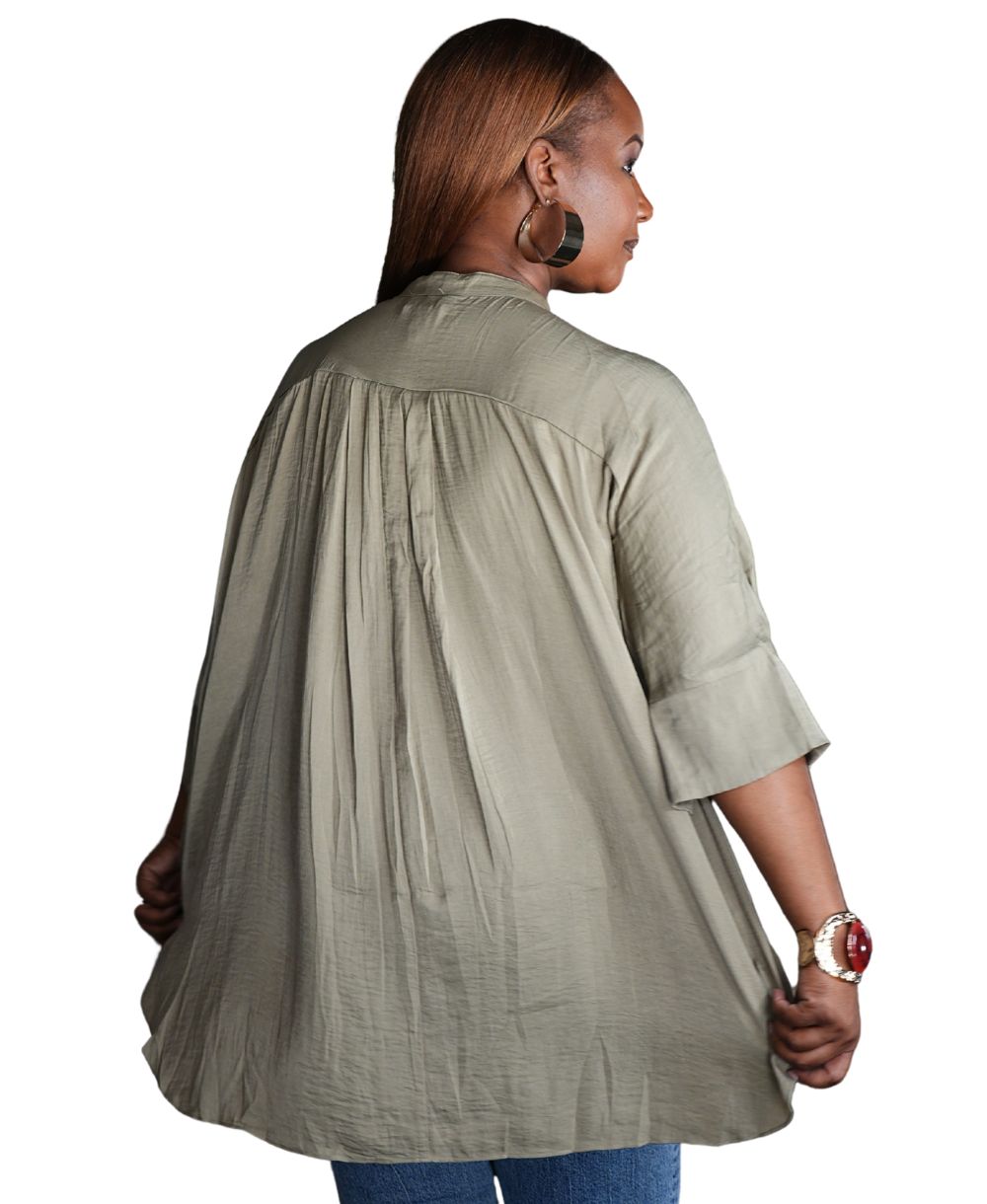 Round Neck Drape Blouse