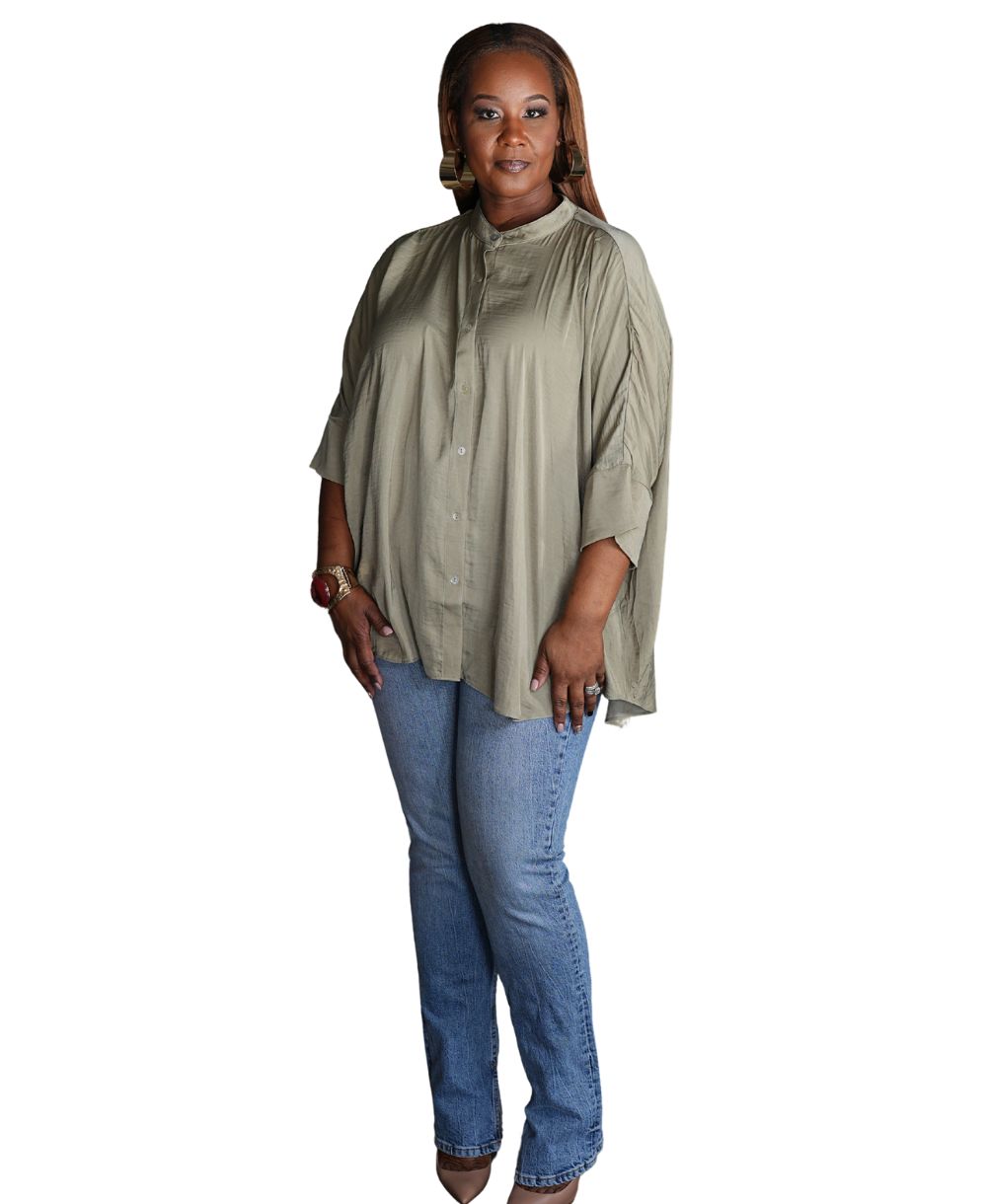 Round Neck Drape Blouse
