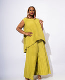 Wide-Leg Pleated Pant Set