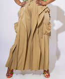 Layered Wide Leg Cargo Pants