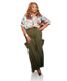 Layered Wide Leg Cargo Pants