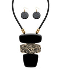 Zebra Long Cord Necklace