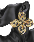 Pave Studded Flower Earrings