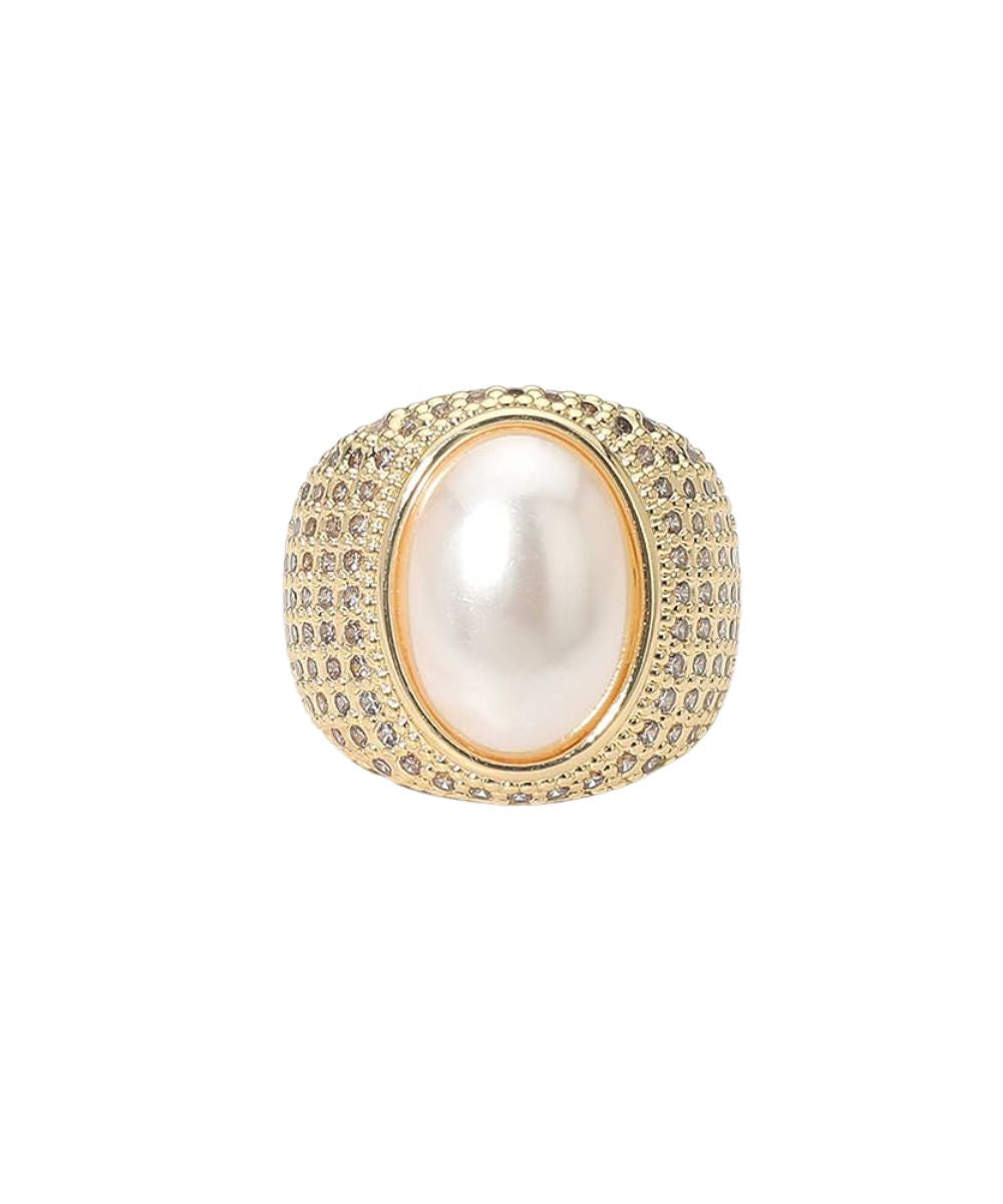 Oval CZ Pave Statement Ring