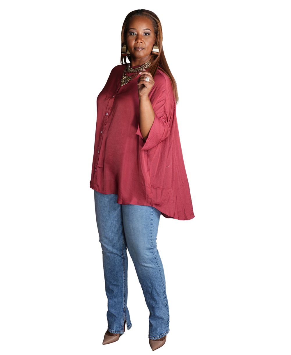 Round Neck Drape Blouse