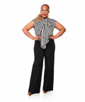 Cap Sleeve Stripe Blouse