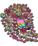 Plum Iridescent Stone Brooch